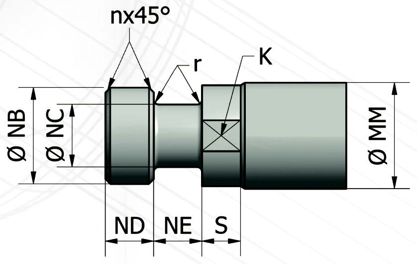 Vérin hydraulique double effet, série VFA - Fixation MF1